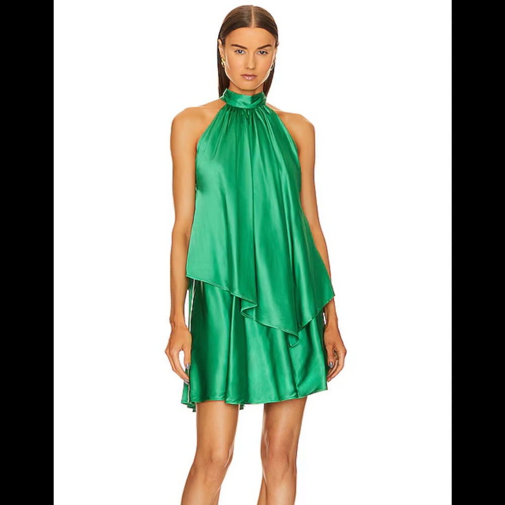 Michael Costello x Revolve Stella Mini Dress in Bright Green